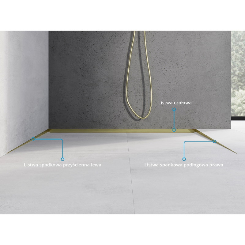 Mexen Line-B grindjuostė su nuolydžiu 120 cm dešinė, auksinė - 185001120R