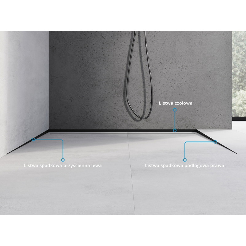 Mexen Line-B nuolydžio grindų juosta 120 cm dešinė, juoda - 187001120R