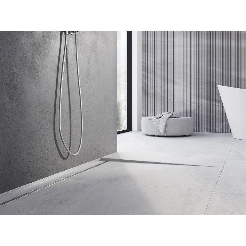 Mexen Line-B nuolydžio grindjuostė 180 cm dešinė, inox - 181001180R