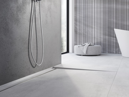 Mexen Line-B grindų kampinė juostelė 180 cm dešinė, inox - 181001180R