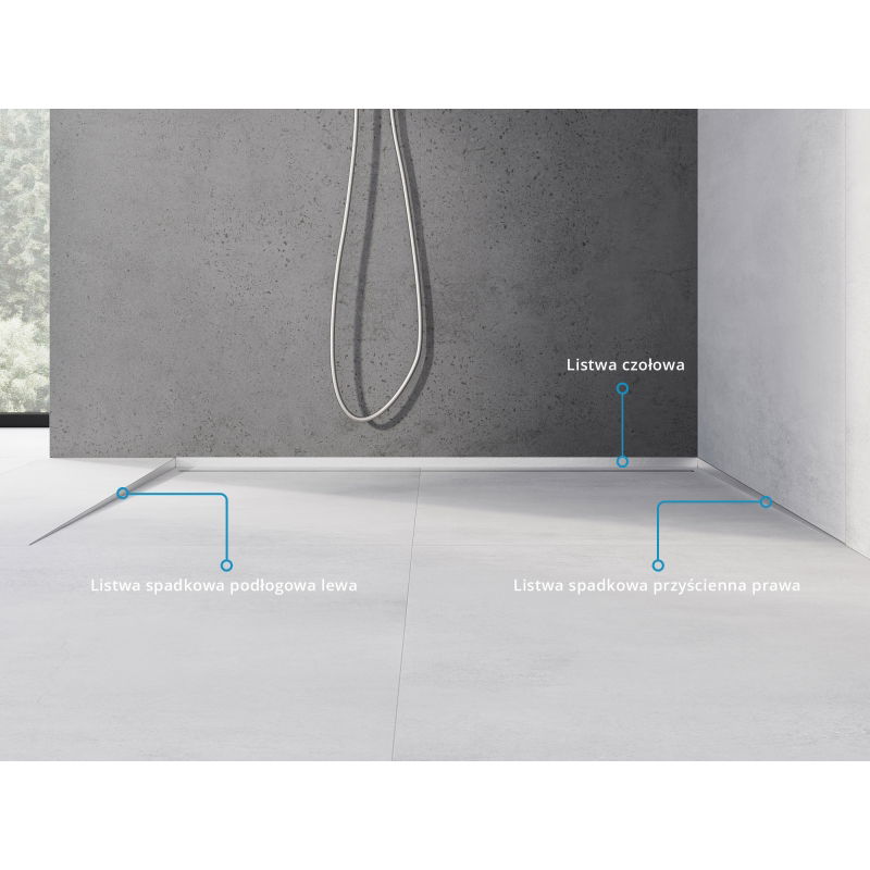 Mexen Line-B grindjuostė 120 cm kairė, nerūdijantis plienas - 181001120L