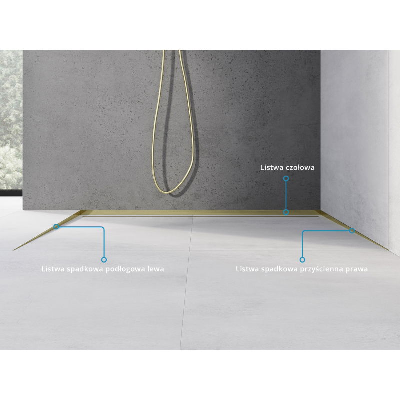 Mexen Line-B grindų nuolydžio juosta 120 cm kairė, auksinė - 185001120L