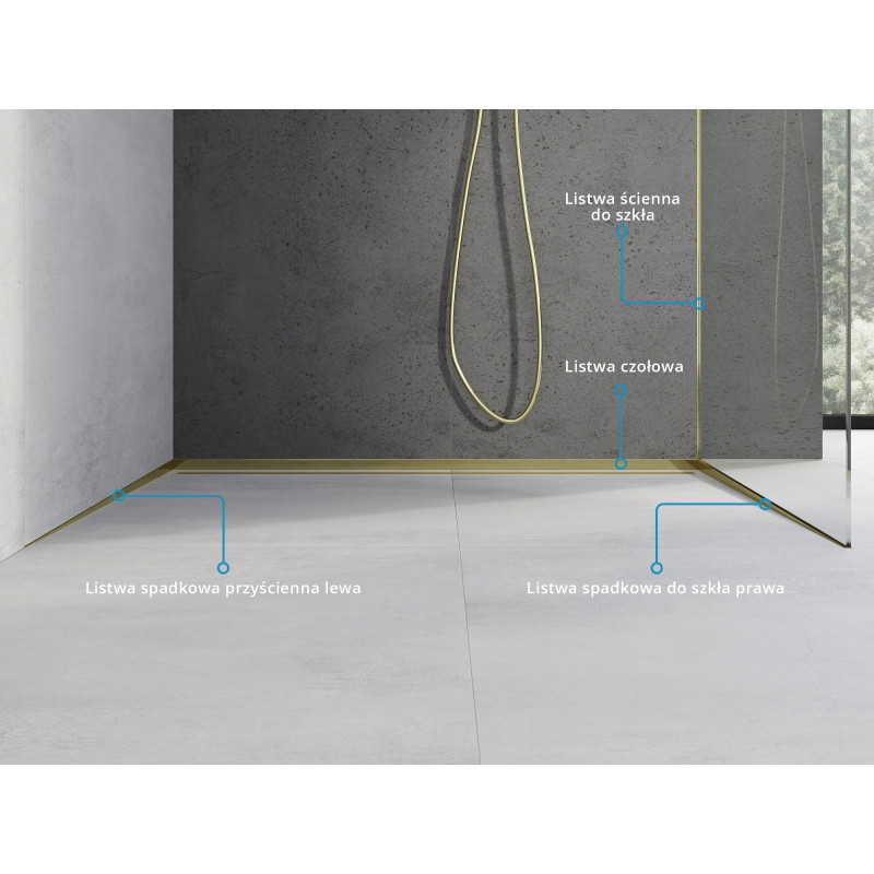 Mexen Line-B 120 cm kairinis apvadinis glaustinis kairinis, auksinis - 185002120L