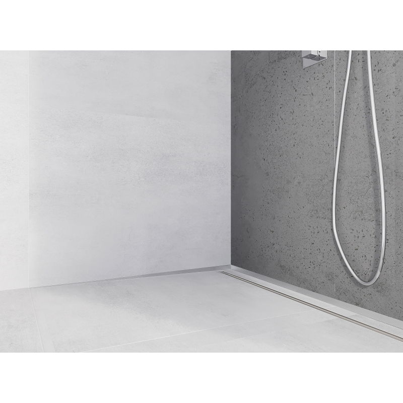 Mexen Line-B kraštinė nuolydžio juosta sienai 180 cm kairė, inox - 181002180L