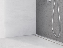 Mexen Line-B kraštinė nuolydžio juosta sienai 180 cm kairė, inox - 181002180L