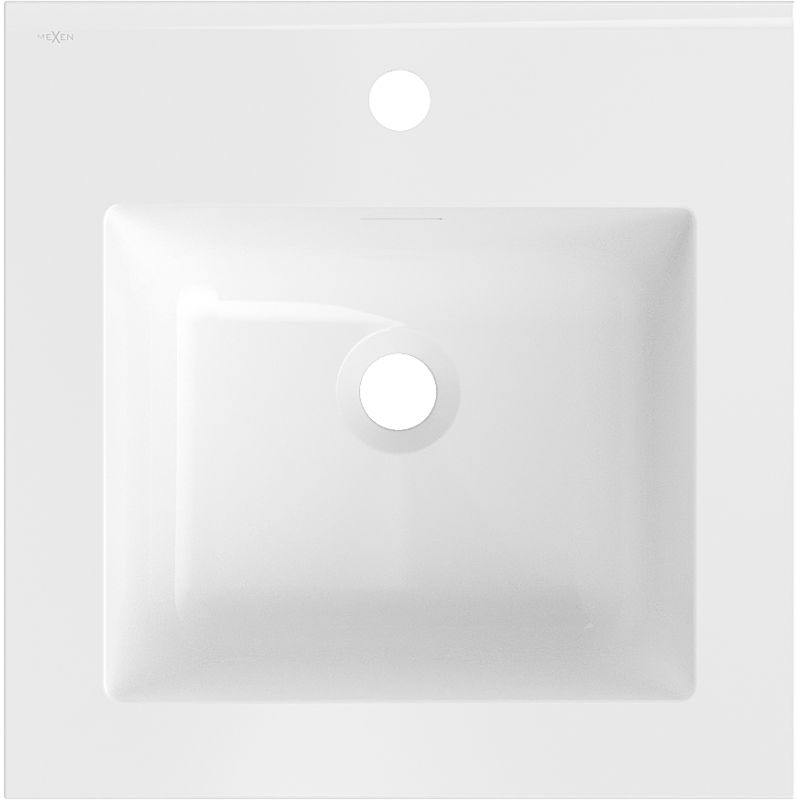 Mexen Otis įleistinė kriauklė į stalviršį 46 x 46,5 cm, blizgi balta - 25184500