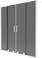 Mexen Velar Duo vonios užuolaida su 2 slankiojančiais sparnais 140 x 150 cm, grafitas, balta - 896-140-000-42-20