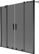 Mexen Velar Duo slankiojantis dviejų durų vonios ekranas 140 x 150 cm, grafitas, juodas - 896-140-000-42-70