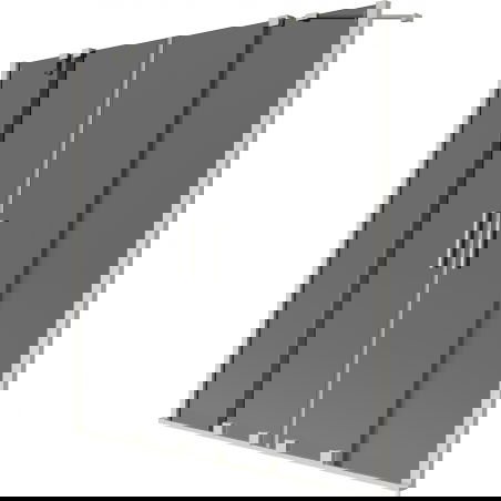 Mexen Velar Dvigubas vonios pertvaras, 2 dalių, stumdomas, 140 x 150 cm, grafitas, šlifuotas nikelis - 896-140-000-42-97