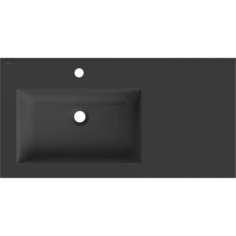 Mexen Otis įmontuojamas stalviršiuje kairysis praustuvas 91 x 46,5 cm, juodas matinis - 25189071L