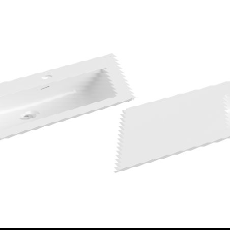 Mexen Otis įleidžiama į stalviršį dešinė pusė 91 x 46,5 cm, balta blizgi - 25189000P