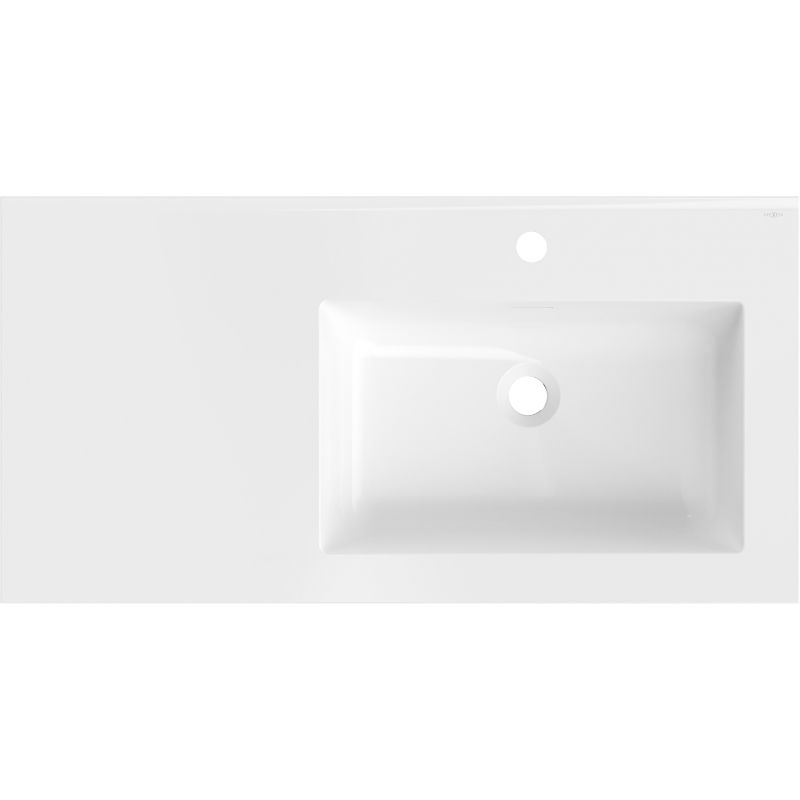 Mexen Otis įleidžiama į stalviršį dešinė pusė 91 x 46,5 cm, balta blizgi - 25189000P