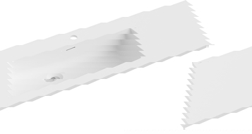 Mexen Otis įmontuojamas į stalviršį praustuvas 101 x 46,5 cm, baltas matinis - 25181001