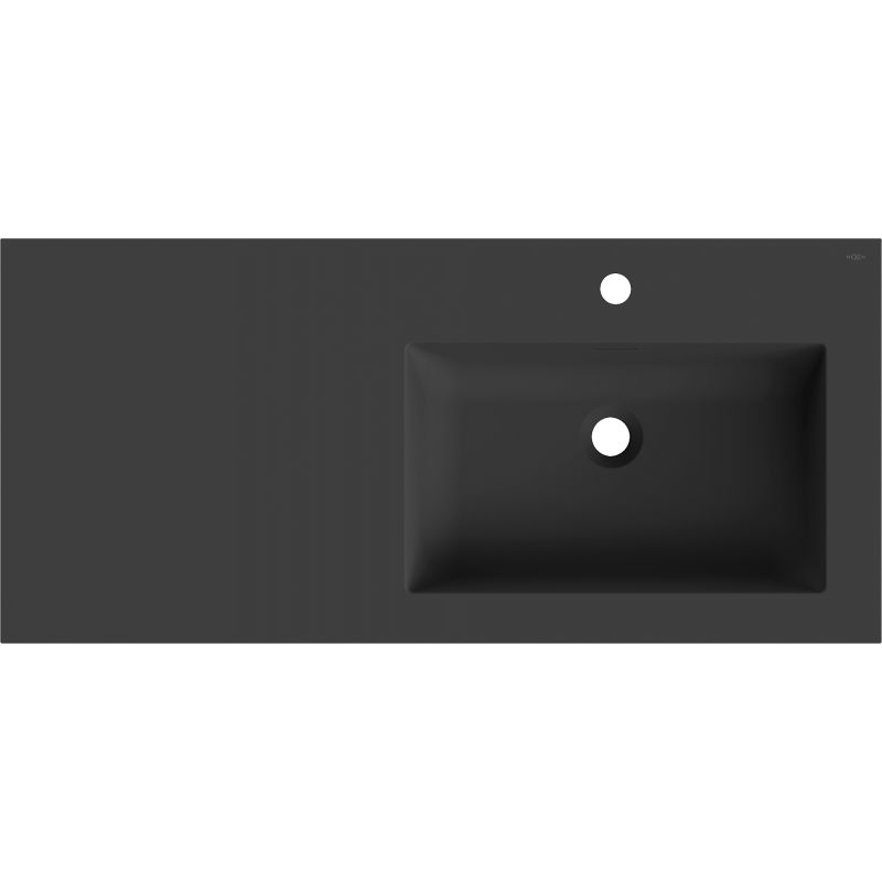 Mexen Otis įleidžiamas į stalviršį kriauklė dešinė 101 x 46,5 cm, matinė juoda - 25181071P