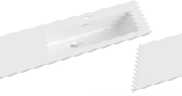 Mexen Otis įleistas stačiakampis praustuvas dešinysis 101 x 46,5 cm, blizgus baltas - 25181000P