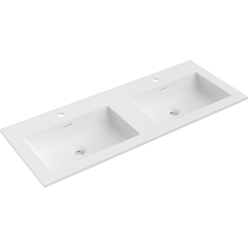 Mexen Otis dvigubas į stalviršį montuojamas praustuvas 121 x 46,5 cm, matinis baltas - 25181201D