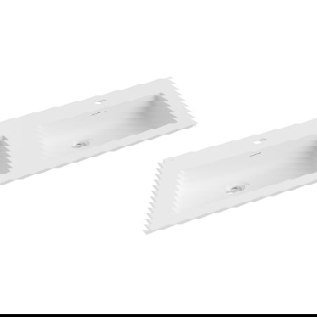 Mexen Otis dvigubas į stalviršį montuojamas praustuvas 121 x 46,5 cm, matinis baltas - 25181201D