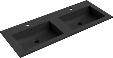 Mexen Otis dvigubas įmontuojamas stalviršio kriauklė 121 x 46,5 cm, juodas matinis - 25181271D