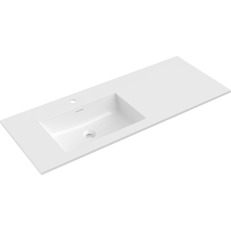 Mexen Otis įmontuojamas į stalviršį kairinis praustuvas 121 x 46,5 cm, blizgi balta - 25181200L
