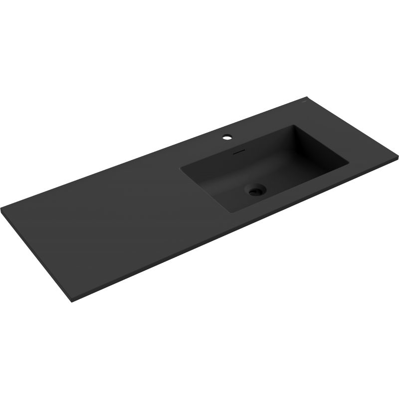 Mexen Otis įleidžiamas praustuvas dešinysis 121 x 46,5 cm, juodas matinis - 25181271P