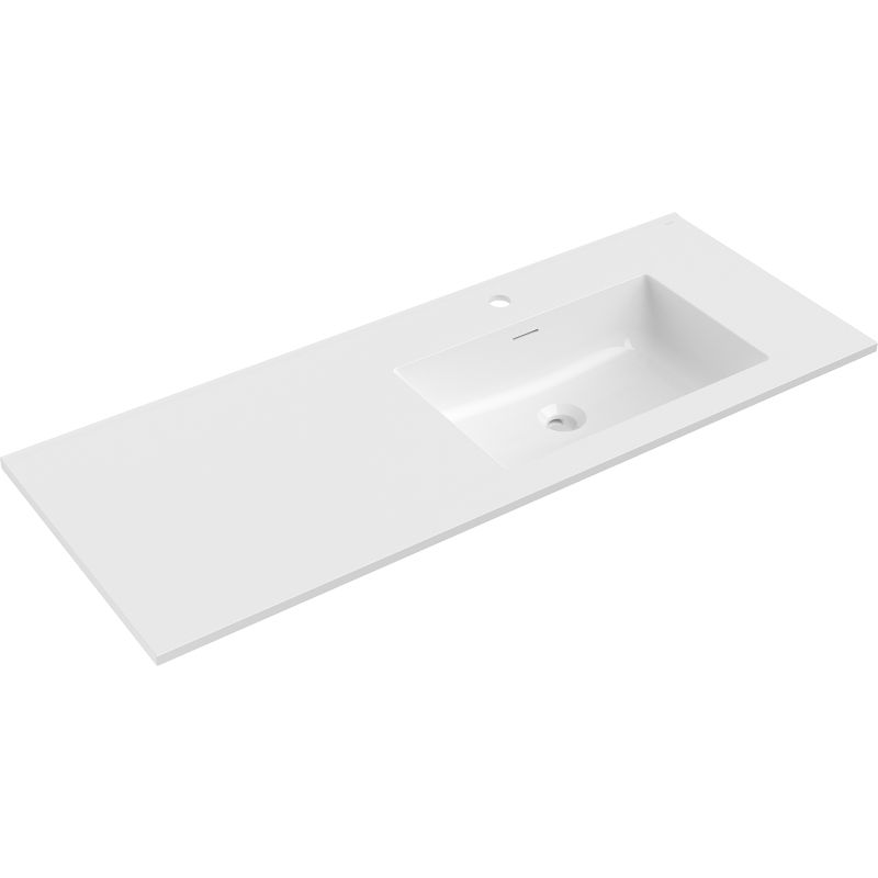 Mexen Otis į stalviršį įmontuojamas dešinysis praustuvas 121 x 46,5 cm, blizgus baltas - 25181200P