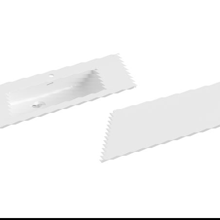 Mexen Otis į stalviršį įleidžiama praustuvas dešinysis 121 x 46,5 cm, blizgi balta - 25181200P