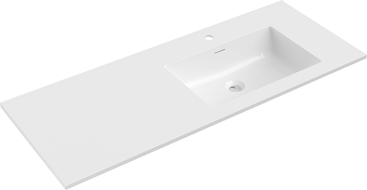Mexen Otis į stalviršį įleidžiama praustuvas dešinysis 121 x 46,5 cm, blizgi balta - 25181200P