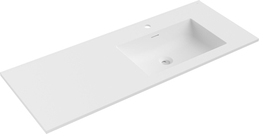 Mexen Otis įleidžiamas į stalviršį praustuvas dešinėje 121 x 46,5 cm, baltas matinis - 25181201P
