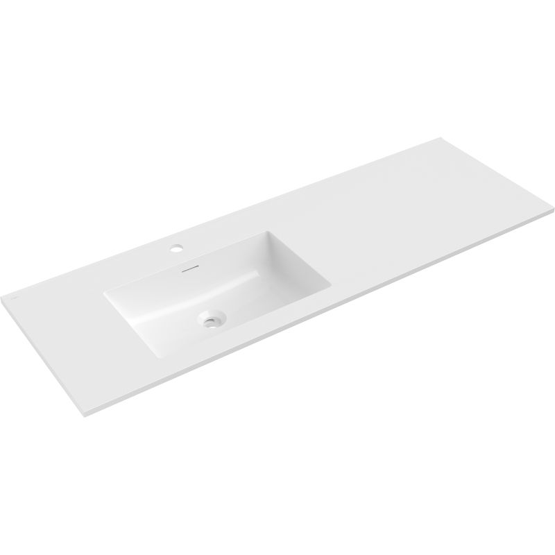 Mexen Otis įmontuojama į stalviršį kriauklė kairinė 141 x 46,5 cm, balta blizgi - 25181400L