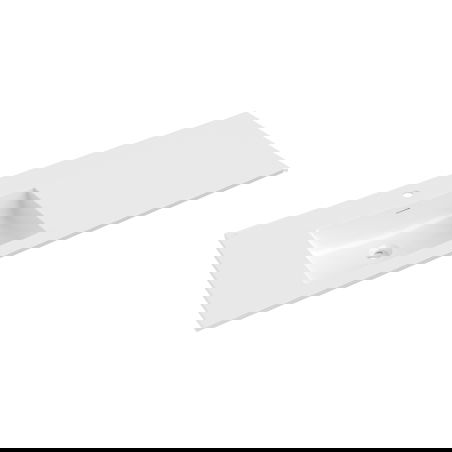 Mexen Otis įmontuojama į stalviršį kriauklė kairinė 141 x 46,5 cm, balta blizgi - 25181400L