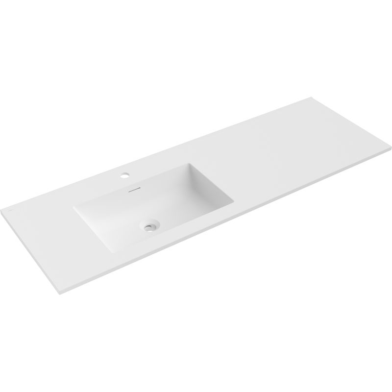 Mexen Otis įmontuojamas į stalviršį kairinis praustuvas 141 x 46,5 cm, balta matinė - 25181401L