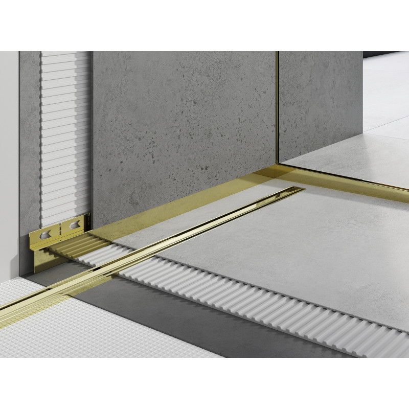 Mexen Line-B priekinė dušo lovelio juostelė 130 cm, auksinė - 185003130U