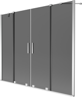 Mexen Velar Duo dvigubas varstomas vonios ekranas 170 x 150 cm, grafitas, chromas - 896-170-000-42-01
