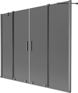 Mexen Velar Dvigubas stumdomas dušo širmas, 170 x 150 cm, grafitas, šlifuotas ginklo pilkumas - 896-170-000-42-66