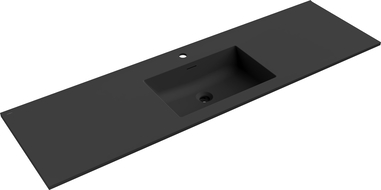 Mexen Otis kriauklė įmontuojama į stalviršį 161 x 46,5 cm, juoda matinė - 25181671