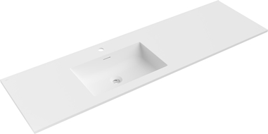 Mexen Otis įleidžiamas praustuvas į stalviršį kairysis 161 x 46,5 cm, baltas matinis - 25181601L