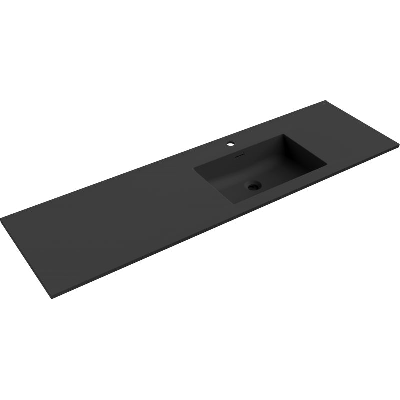 Mexen Otis įleidžiamas praustuvas dešinysis 161 x 46,5 cm, juodas matinis - 25181671P