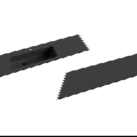 Mexen Otis įmontuojama į stalviršį dešinė kriauklė 161 x 46,5 cm, juoda matinė - 25181671P