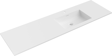 Mexen Otis įleidžiamas į stalviršį praustuvas dešinysis 161 x 46,5 cm, baltas matinis - 25181601P