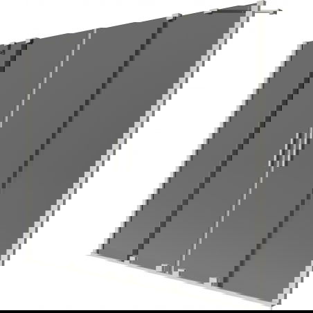 Mexen Velar Duo vonios ekrano 180 x 150 cm, grafitas, šlifuotas nikelis - 896-180-000-42-97