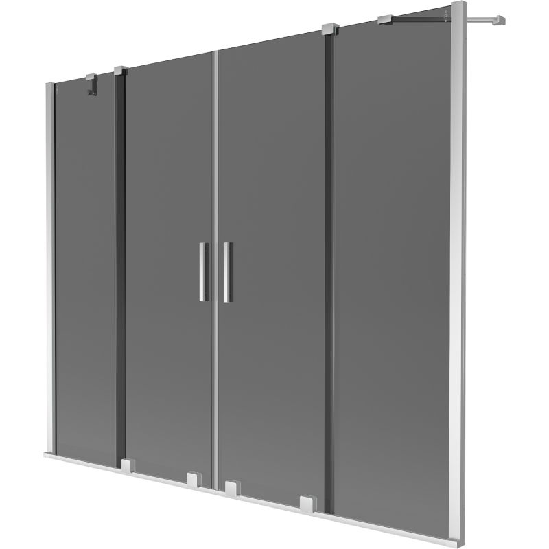 Mexen Velar Duo vonios ekrano 2 sparnų išplečiamas 190 x 150 cm, grafitas, chromas - 896-190-000-42-01