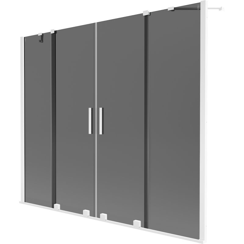 Mexen Velar Duo vonios ekrano dvigubas slankiojantis 190 x 150 cm, grafitas, baltas - 896-190-000-42-20