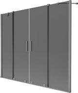 Mexen Velar Dvigubas dviejų dalių stumdomas vonios ekranas 190 x 150 cm, grafitas, metalizuota pilka - 896-190-000-42-95