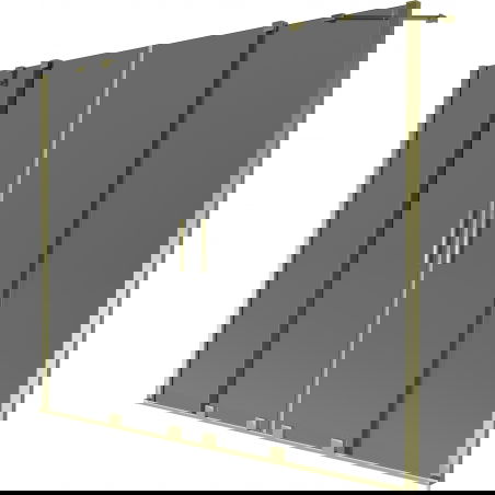 Mexen Velar Duo vonios paravanas, dviejų dalių stumdomas, 200 x 150 cm, grafitas, auksinis - 896-200-000-42-50
