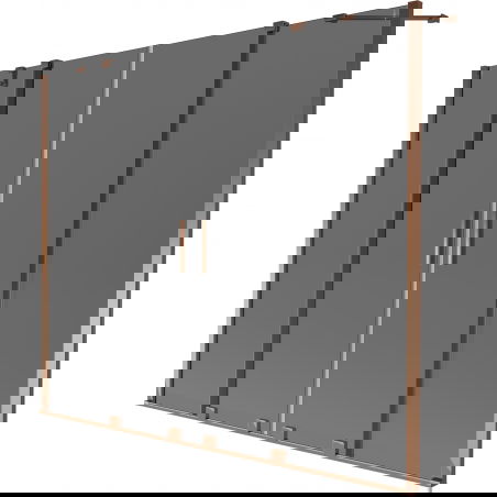 Mexen Velar Duo vonios pertvara 2 sparnais, stumdomas 200 x 150 cm, grafitas, rožinis auksas - 896-200-000-42-60
