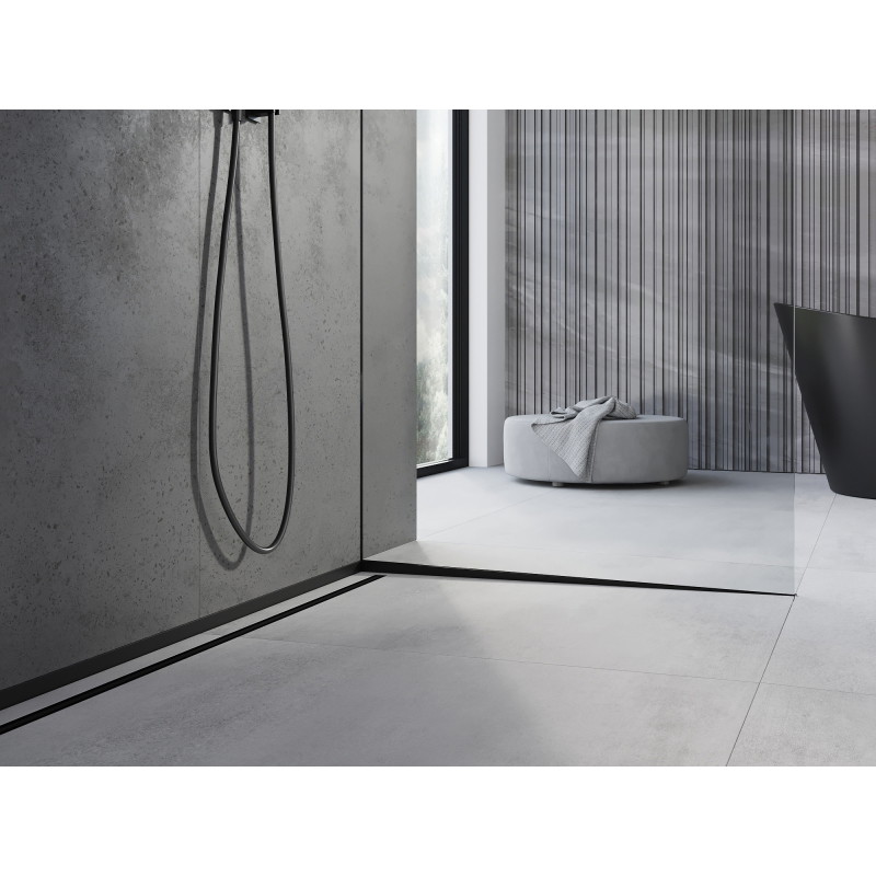 Mexen Line-B 120 cm dešinė stiklo nuolydžio juosta, juoda - 187004120R