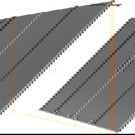 Mexen Velar Duo vonios ekranas, 2 dalių slankiojamas 200 x 150 cm, grafitas, šlifuota varis - 896-200-000-42-65