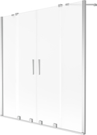 Mexen Velar Dvigubas stumdomas 2 sparnų vonios ekranas 140 x 150 cm, matinė, chromas - 896-140-000-32-01