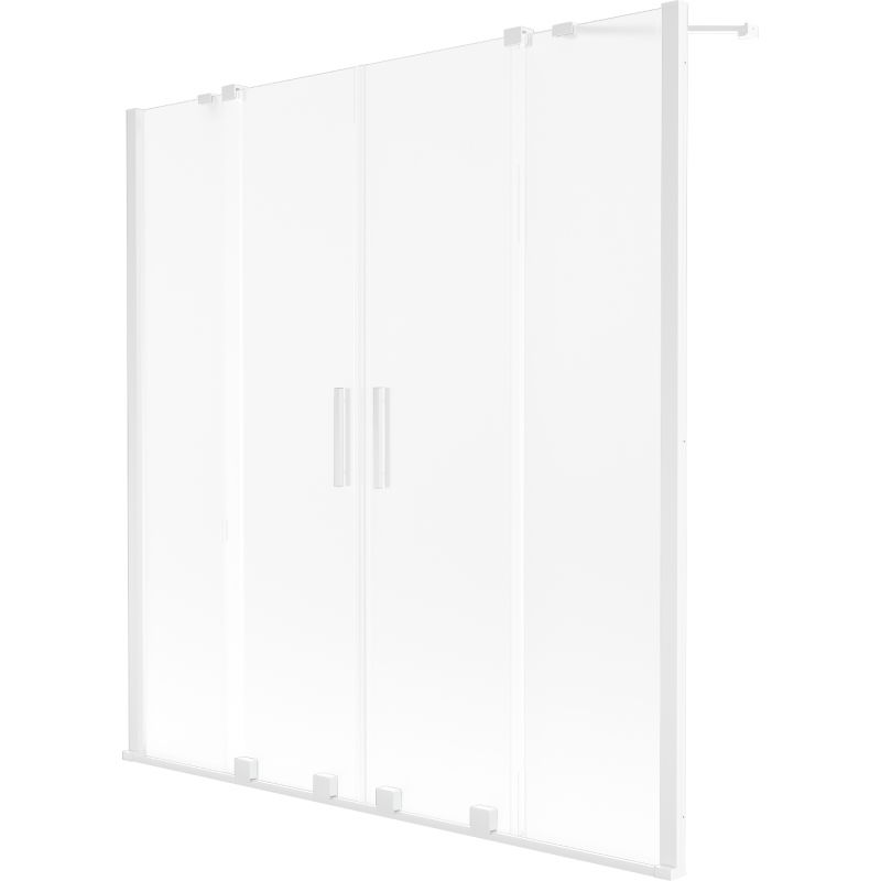 Mexen Velar Duo 2 dalių vonios ekranas, stumdomas 140 x 150 cm, matinės, baltas - 896-140-000-32-20