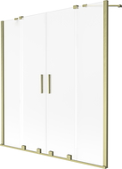 Mexen Velar Duo vonios pertvara, 2-dalių stumdomas, 140 x 150 cm, šalna, aukso spalvos šepečiuotas - 896-140-000-32-55